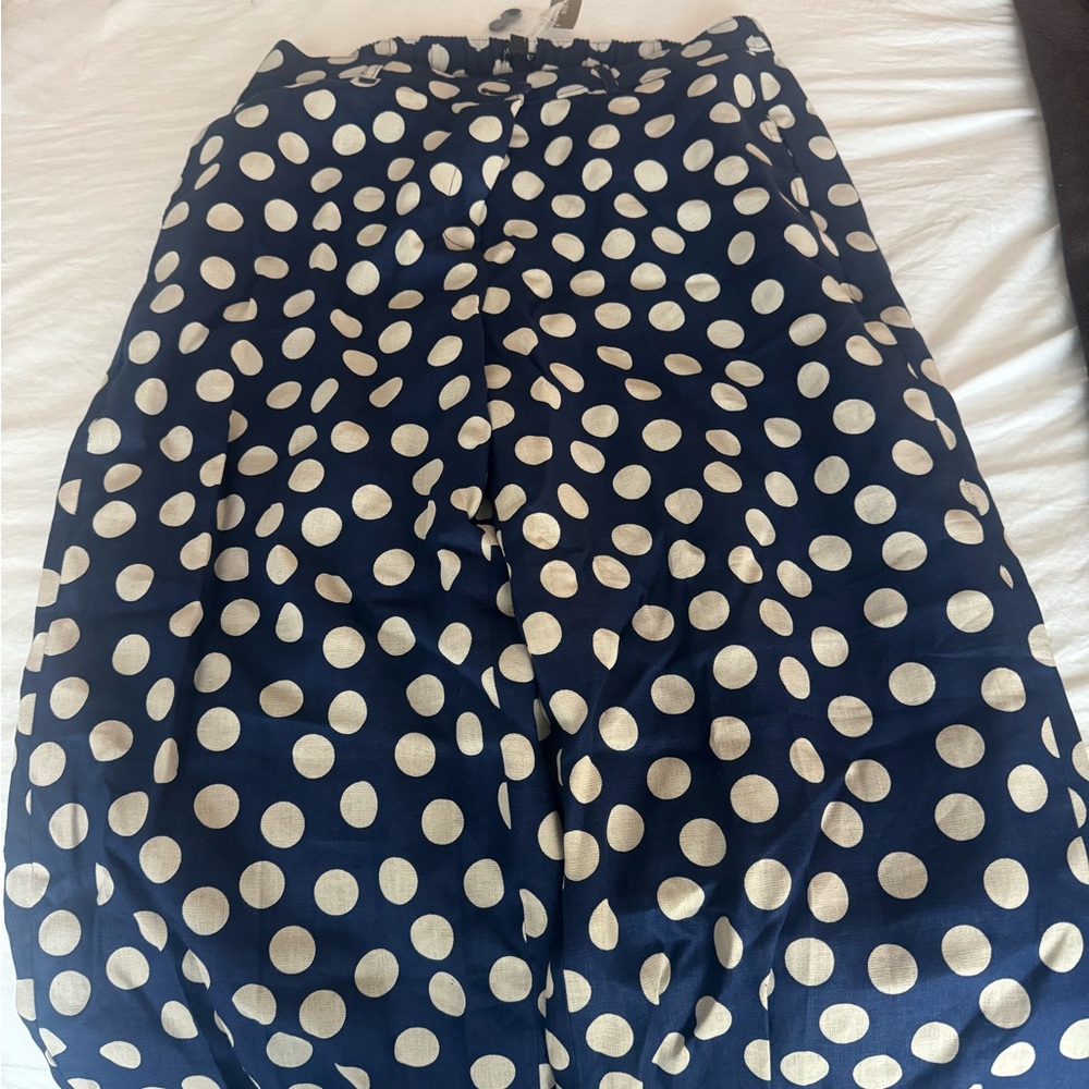 J. Crew Blue Pants with White Dots - Picture 3 of 3